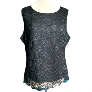 East5th Sleeveless Black Lace Tank Size XL